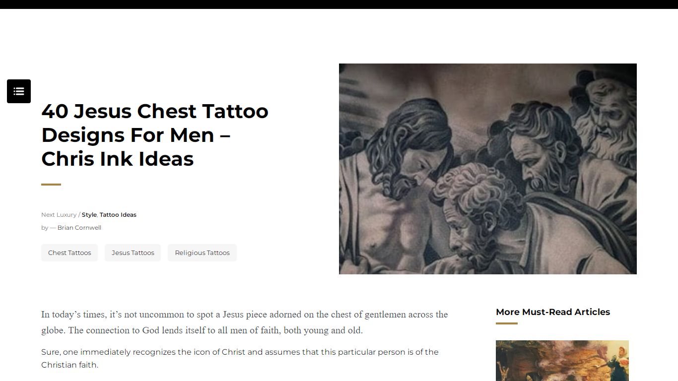 40 Jesus Chest Tattoo Designs For Men - Chris Ink Ideas - Next Luxury